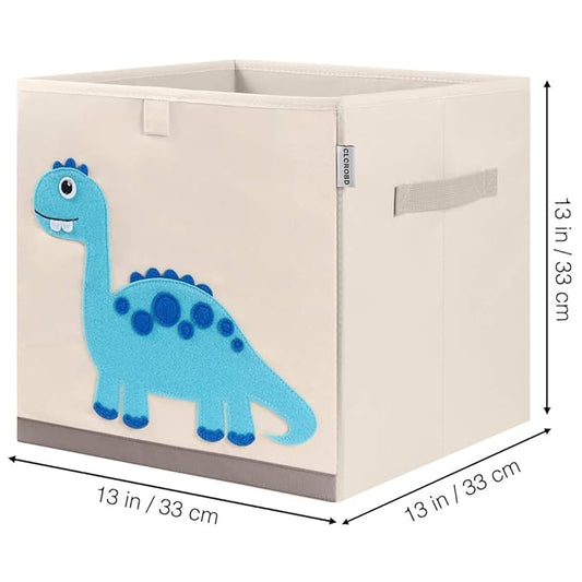 CLCROBD Foldable Animal Cube Storage Bins Fabric Toy Box/Chest/Organizer for Kids Nursery, 13 inch (Dinosaur)