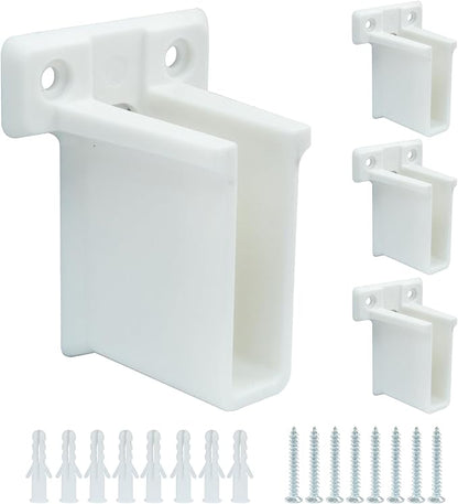 4 Pcs Wire Shelf End Brackets, Wall Mount Shelf Brackets for Shelves Closet, Closet Shelves Brackets, White