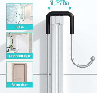 Hanging Shower Caddy Over Door: Silver Rustproof Shower Organizer over the Door - No Drilling Bathroom Rack for Inside Shower