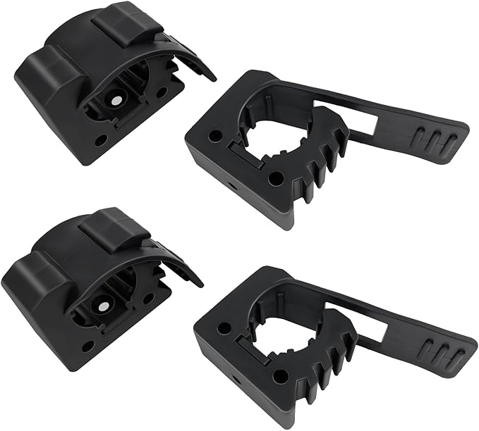 ROBLOCK Quick Release Rubber Clamp Mounts, 4-Pack Adjustable shovel clamp mount, Rubber Tool Handle Bracket for 0.8" to 1.2" Diameter, Universal Garage Storage, RV, Boat, ATV, and Any Wall