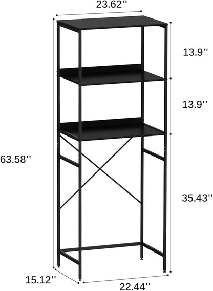 Mini Fridge Shelf Mini Fridge and Microwave Stand Over Mini Fridge Storage Rack 3 Tier Microwave and Fridge Stand Suitable for Dorm, Kitchens, Offices, Black