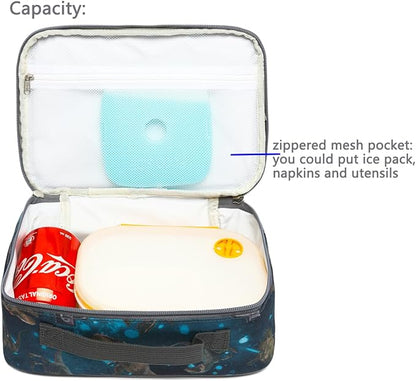 FlowFly Kids Lunch box Insulated Soft Bag Mini Cooler Back to School Thermal Meal Tote Kit for Girls, Boys, MyDinosaur