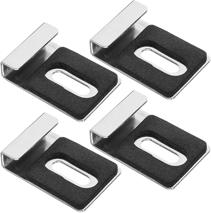 Metal Mirror Holder Clip Set, 4 Pcs Mirror Holder Clip Secure Wall Mount Brackets for Frameless Bathroom Mirrors, Glass Panels, Shelves for Home, Office, or Gym Mirrors
