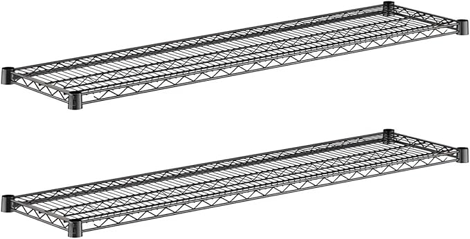 2-Pack Black 14" x 54" Additional Wire Shelf for Shelving Units, Replacement Shelves for Wire Rack