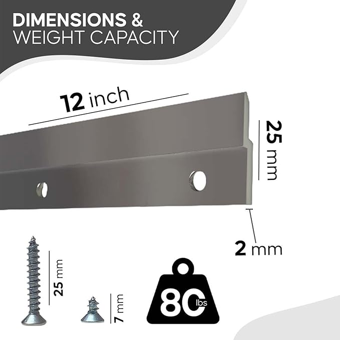 Versatile 12 inch 2 Pairs French Cleat Hanger Heavy Duty - Mirror Mounting Hardware - Aluminium French Cleat Picture Hanger Bracket - Hang with Confidence Using French Cleat (Supports Upto 80 lbs)