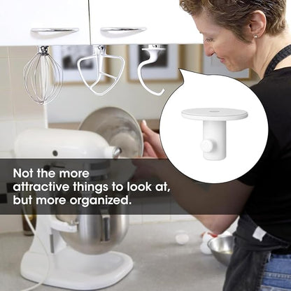 AIEVE 4 Pack Stand Mixer Attachment Holders Compatible with Kitchenaid Mixer Accessories,Flex Edge Beater, Flat Beater, Dough Hooks and Wire Whip Organizer