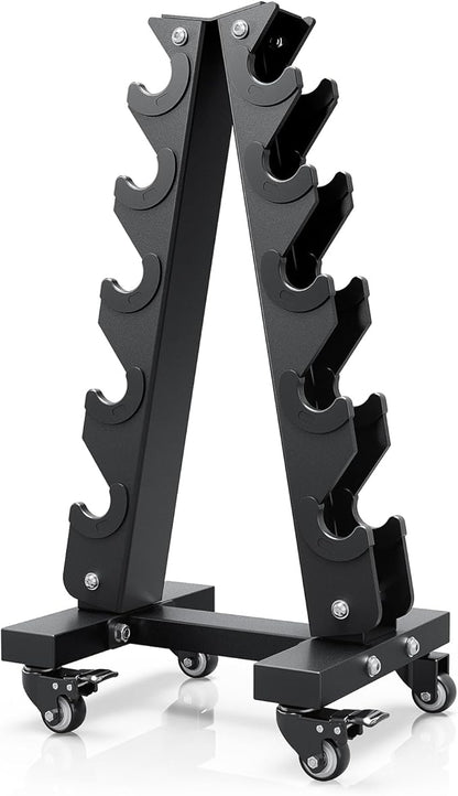 YOLEO Dumbbell Rack - 3 Tier & 5 Tier Compact Weight Rack for Dumbbell, Kettlebell, Barbell, Heavy Duty Weight Storage Organizer, Space-Saving Dumbbell Storage Stand Holder for Home Gym - 1100LBS Capacity (Rack Only)