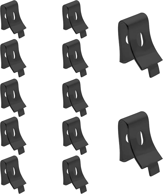 12 Pack Pilaster Shelf Support Clip, Adjustable Metal Shelving Brackets Clips for Kitchen Cabinet Bookcase (Black)