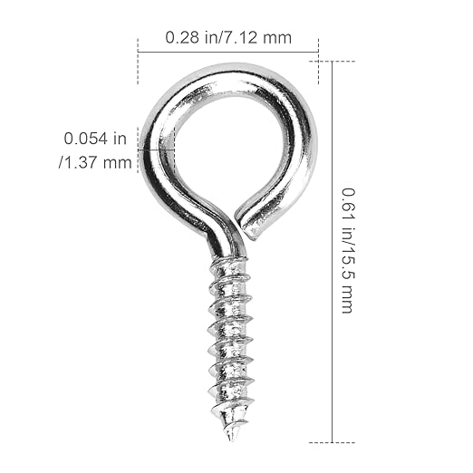 Aovchei Eye Screws, 150PCS 0.59 inches Heavy Duty 304 Stainless Steel Self Tapping Eye Hooks Bolts, Indoor & Outdoor for Hanging Artwork