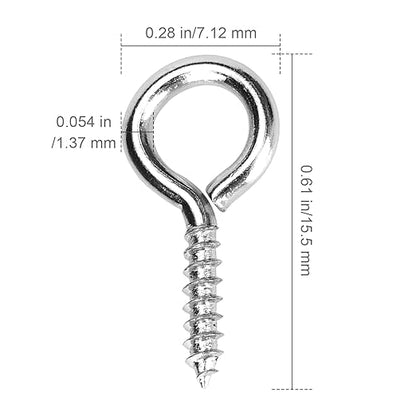 Aovchei Eye Screws, 150PCS 0.59 inches Heavy Duty 304 Stainless Steel Self Tapping Eye Hooks Bolts, Indoor & Outdoor for Hanging Artwork