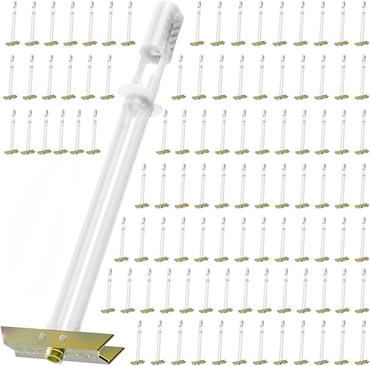 Drywall Anchor with Included Bolts for 1/4”-20, Heavy Duty Hollow Wall Anchors for TV Mounting Kit, Stainless Steel Hollow Wall Anchors Holds up to 270lbs Each in 1/2” Drywall (Pack of 100(w/o Bolts)