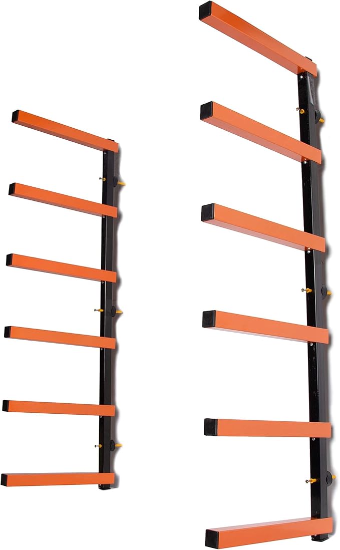 ECOTRIC 6 Pair of 6 Levels Shelf Lumber Rack Lumber Storage Rack Lumber Organizer Wood Organizer Steel Wall Mounted Max 600 Lb