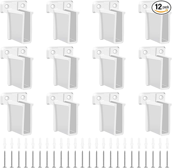 12 PCS Wire Shelf End Bracket, Plastic Closet Shelves Brackets with Screws, Heavy Duty Wall Mount Brackets for Heavy Duty Corner Support Storage Shelves