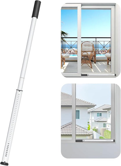 AceMining Sliding Door Security Bar,Heavy Duty Sliding Patio Door Lock Bar, 20-50inch Adjustable Multi-use Window Security Bars, Sliding Door Stopper,White,1Pack