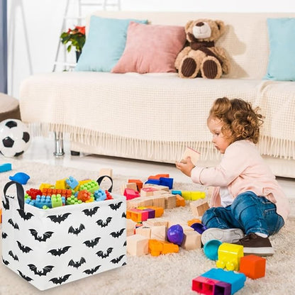 Easter Batman Basket,Collapsible waterproof storage basket,Batman toy decor,Cute toy storage box Empty for kids,Organizer Containers for Kids Toys,bat room decor(Black bats)