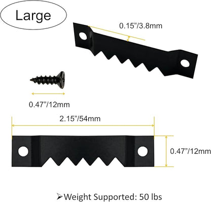 30 Pack Large Heavy and 30 Pack Small Sawtooth Picture Hangers Steel Picture Hangers with Screws Picture Hang Solutions, for Hanging Clock Paintings Artwork Picture Frame Hook Photos (Black)
