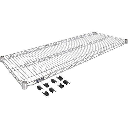 Nexel Additional Wire Shelf for Wire Shelving Units, 600-800 lb Capacity, 18"W x 48"L, Silver Epoxy Finish