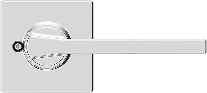 Kwikset Casey Dummy Door Handle, Single Sided Lever for Closets, French Double Doors, and Pantry, Polished Chrome Non-Turning Reversible Interior Push/Pull Lever (Pack of 2)