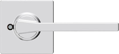 Kwikset Casey Dummy Door Handle, Single Sided Lever for Closets, French Double Doors, and Pantry, Polished Chrome Non-Turning Reversible Interior Push/Pull Lever