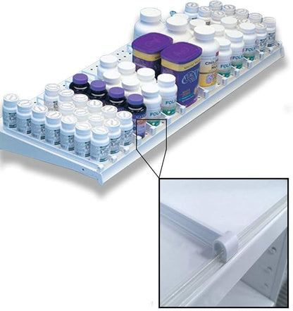 Retail Shelf Divider for Gondola, Wood or Glass Shelves - 10 48" L Front Rails & 200 10" D Dividers
