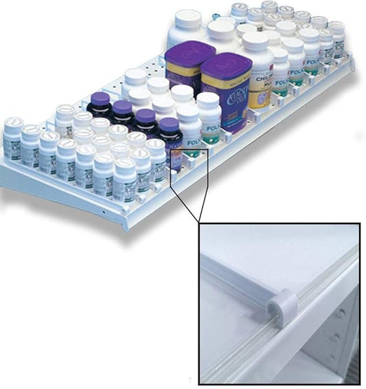 Retail Shelf Divider for Gondola, Wood or Glass Shelves - 10 48" L Front Rails & 200 10" D Dividers