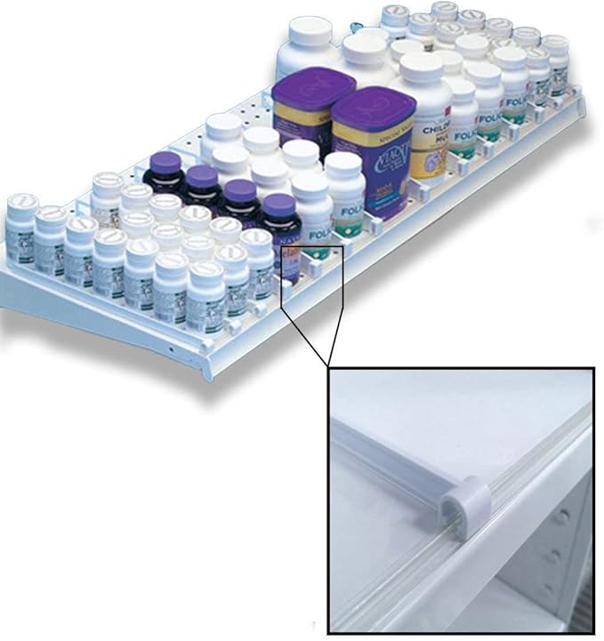 Retail Shelf Divider for Gondola, Wood or Glass Shelves - 10 48" L Front Rails & 200 12" D Dividers