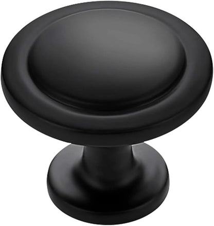Ravinte 1 Pack 1-1/4 Inch Kitchen Cabinet Knobs Matte Black Zinc Pulls Door Handles for Dresser Drawers