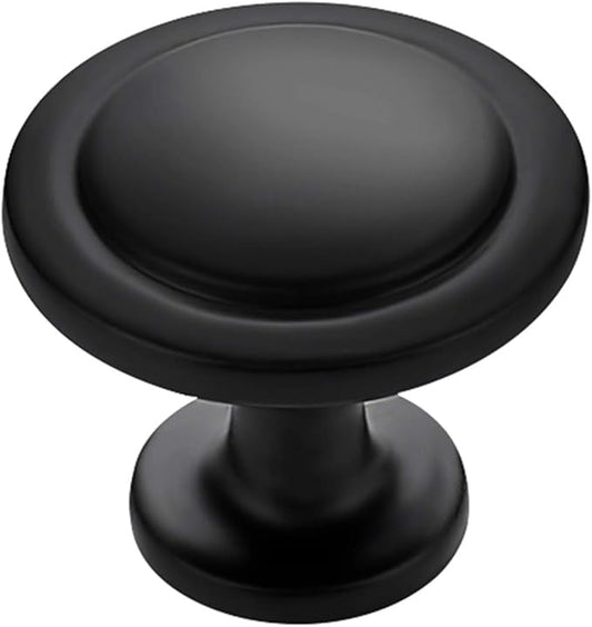 Ravinte 1 Pack 1-1/4 Inch Kitchen Cabinet Knobs Matte Black Zinc Pulls Door Handles for Dresser Drawers
