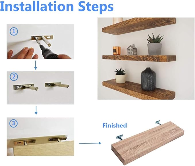 4 Inches Floating Shelf Brackets Invisible Shelf Support - 4pcs