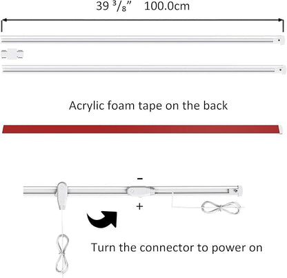 Gondola Shelving Lights 48" kit with 4 pcs 6000K Pure White Light Bars, LED Driver and Accessories Suits for Super Market Retail Display Shelves via Magnets to fit Under Shelf (48“4PCS)