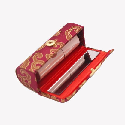 MIAO JIN 6PCS Lipstick Case with Mirror Bulk, Small Lipstick Holder for Purse, Storage Box Mini Floral Jewelry Cosmetic Case (Random Color)