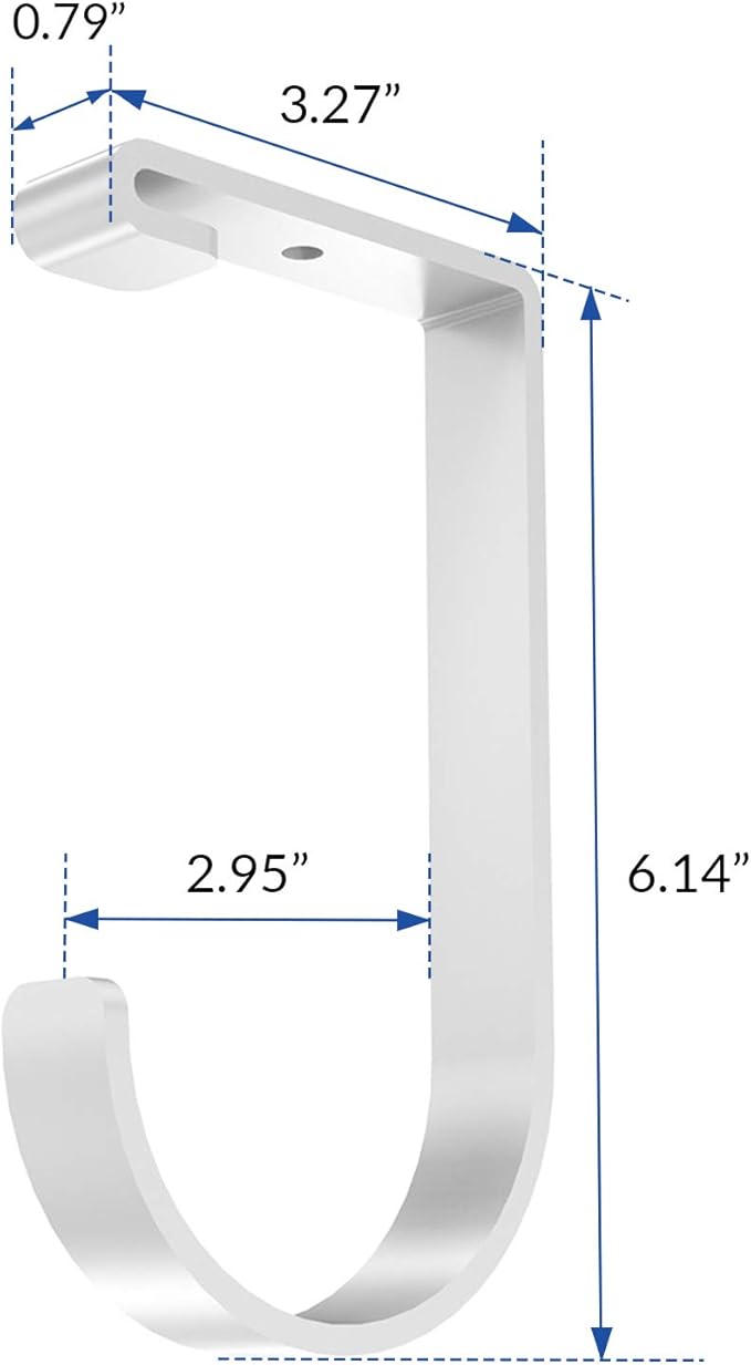 FLEXIMOUNTS 4 Pack Add On Storage Flat Hook Accessory for Garage Ceiling Rack and Wall Shelving, Max Weight Capacity up to 50lbs, White