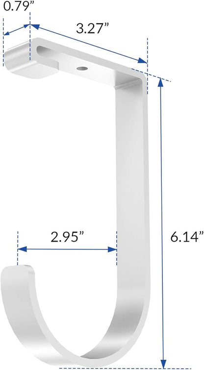 FLEXIMOUNTS 4 Pack Add On Storage Flat Hook Accessory for Garage Ceiling Rack and Wall Shelving, Max Weight Capacity up to 50lbs, White