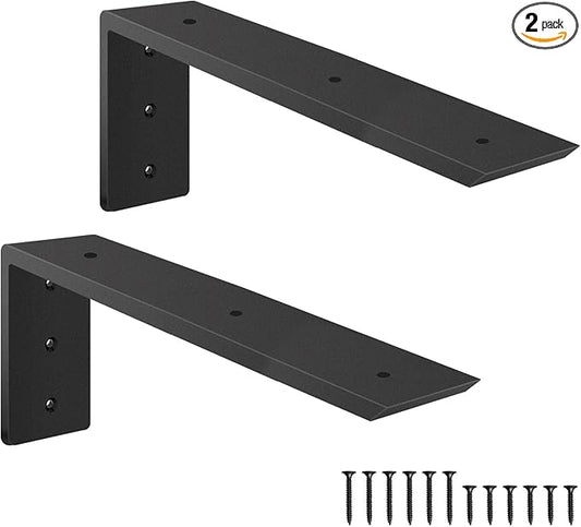 Countertop Support Brackets, Heavy Duty L Shelf Bracket 16'' x 6'' x2.5'' for Granite, Holds up to 300 lbs, L Bracket for Quartz, Granite, Wood, Concrete and Laminate Countertops(2 Pack)