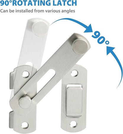 Alise 2Pcs 4 inch Flip Latch Gate Latches, Safety Door Lock for Barn Wood Fence Sliding French Doors,Heavy Duty SUS304 Stainless Steel Gate Hardware Brushed Nickel MS9500LS-2P