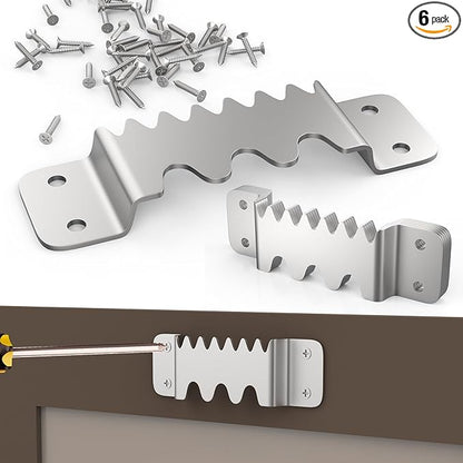 Aifeier ET 6PCS Large Sawtooth Picture Hangers Supports 300 lbs Heavy Duty Picture Hanging Hardware Picture Frame Bracket with Screws, Painting Hanging Accessories for Heavy Decorations(Silver)