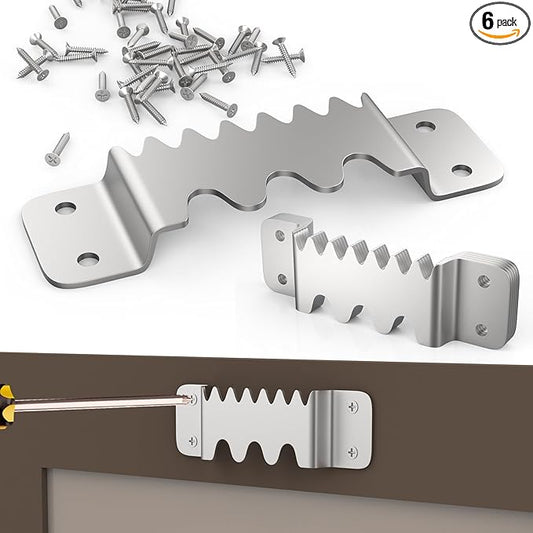 Aifeier ET 6PCS Large Sawtooth Picture Hangers Supports 300 lbs Heavy Duty Picture Hanging Hardware Picture Frame Bracket with Screws, Painting Hanging Accessories for Heavy Decorations(Silver)
