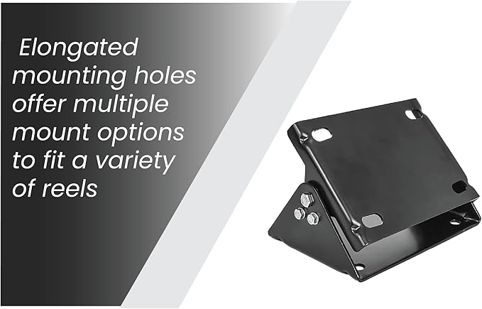 BLUBIRD HRS3812 20 ga. 8.5" x 6" Universal Hose Reel Swivel Mount for Floor, Wall, Ceiling, 140 Degree Rotation, Black Powder Coated, Steel, 4 Slotted Holes