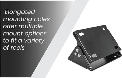 BLUBIRD HRS3812 20 ga. 8.5" x 6" Universal Hose Reel Swivel Mount for Floor, Wall, Ceiling, 140 Degree Rotation, Black Powder Coated, Steel, 4 Slotted Holes