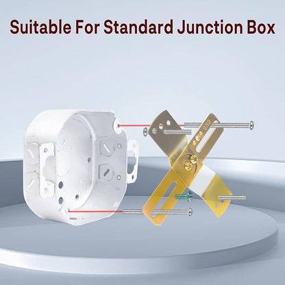 Light Fixture Mounting Brackets, Adjustable Mounting Plates for 4" J-Box, Light Crossbar Set with Screw and Nuts for Wall Light, Close to Ceiling Light, Chandelier, Pendant, 2 Pack