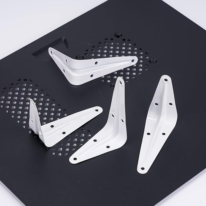 12 Pack Shelf Brackets White Heavy Duty L Brackets Metal Floating Shelf Brackets Hardware Brace Brackets Wall Mount Angle Corner Support for Christmas Shelves Hanging Floating Shelves Brack Wood