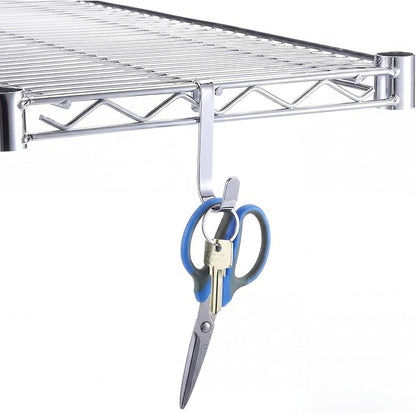 10pcs J Hooks for Wire Shelving 3.5 Inch Large Silver Heavy Duty Metal Shelf Hooks for Wire Shelves Racks Closet Shelving Accessories