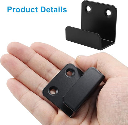 12 Pack Tile Display Wall Hanger Fastener, Stainless Steel Wall Mount Brackets Hook with 20mm Inner Width Heavy Duty Tile Hangers for Ceramic Tile Display (Black)