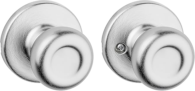 Kwikset Tylo Interior Passage Door Knob, Handle For Closet and Hallway Doors, Non-Locking Doorknob, Satin Chrome