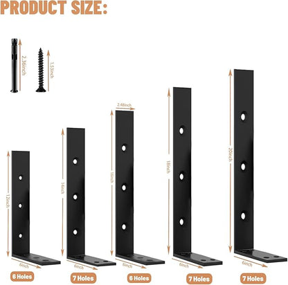 Premium Heavy Duty Countertop Brackets 12 inch 4 Pack (2/5" Thick),Granite Countertop Support 12" x 6" x 2 1/2",Shelf L Bracket Metal Corbels Suitable for Quartz,Wood,Concrete and Laminate Countertops