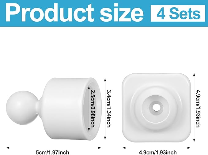 4 Sets Angled Shower Rod Mount for Sloped Walls Angled Wall Bracket for 25 mm Shower Bar Low Cost Solution
