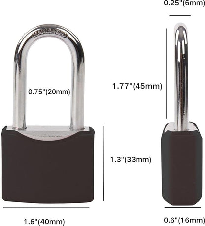 SEPOX® 4-Pack 1-9/16" Outdoor Padlocks Keyed Alike 1-5/8" Long Shackle, Solid Steel Alloy Body with Cover, Outsider Lock for Gates, Sheds, Storage Lockers, Fence, Dirt-Proof with 4 pcs Same Key