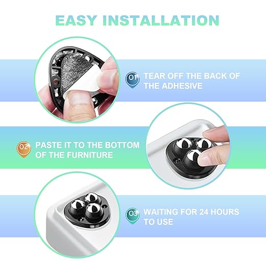 Appliance Casters - Furniture Sliders & Appliance Rollers for Kitchen, Coffee Machine, Blender, Oven - Helps Mom or Wife Easily Solve Countertop Sliding (Black, 8pcs)
