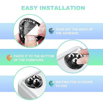 Appliance Casters - Furniture Sliders & Appliance Rollers for Kitchen, Coffee Machine, Blender, Oven - Helps Mom or Wife Easily Solve Countertop Sliding (Black, 8pcs)