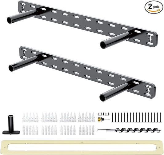 2pcs Floating Shelf Hardware Heavy Duty Hidden Shelf Brackets Support,Wall Mounting Invisible Floating Shelves Bracket with Jig (18" x 4" x 1.5" with Tools)